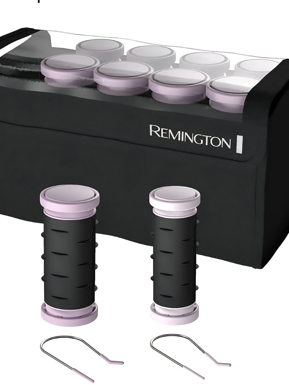 Remington Compact Hot Roller Storage Case - Black with Light Purple Rollers - Picture 2 of 6